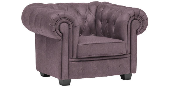CHESTERFIELD-SESSEL - Wengefarben/Mauve, LIFESTYLE, Holz/Textil (115/76,5/96cm) - Landscape