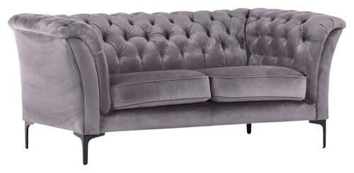 CHESTERFIELD-MEGASOFA Hellgrau Flachgewebe  - Hellgrau/Schwarz, LIFESTYLE, Textil/Metall (195/80/100cm) - Landscape