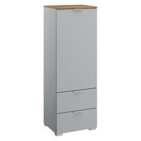 KOMMODE 40/119/42 cm  in Grau, Eichefarben  - Eichefarben/Alufarben, Trend, Holzwerkstoff/Kunststoff (40/119/42cm) - Stylife