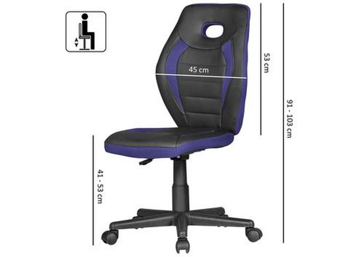 JUGENDDREHSTUHL - Blau/Schwarz, Modern, Kunststoff/Textil (63/91/63cm) - MID.YOU
