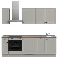 KÜCHENLEERBLOCK 240 cm   in Grau, Eiche dunkel  - Eiche dunkel/Schwarz, MODERN, Holzwerkstoff/Metall (240cm) - Nobilia