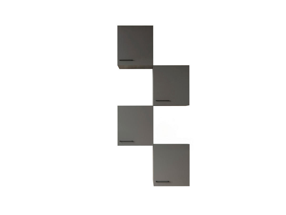VÄGGSKÅP 50/56,1/34,6 cm  i grå  - svart/grå, Trend, metall/trämaterial (50/56,1/34,6cm) - Respekta