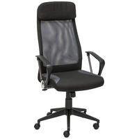 SCAUN ROTATIV  plasă tensionată, țesătură gri, negru  - negru/gri, Design, plastic/metal (61/118-128/64cm) - MID.YOU