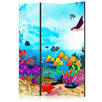 PARAVENT mit 3  Flügel - Multicolor, Basics, Holz/Textil (135/172/3cm) - artgeist