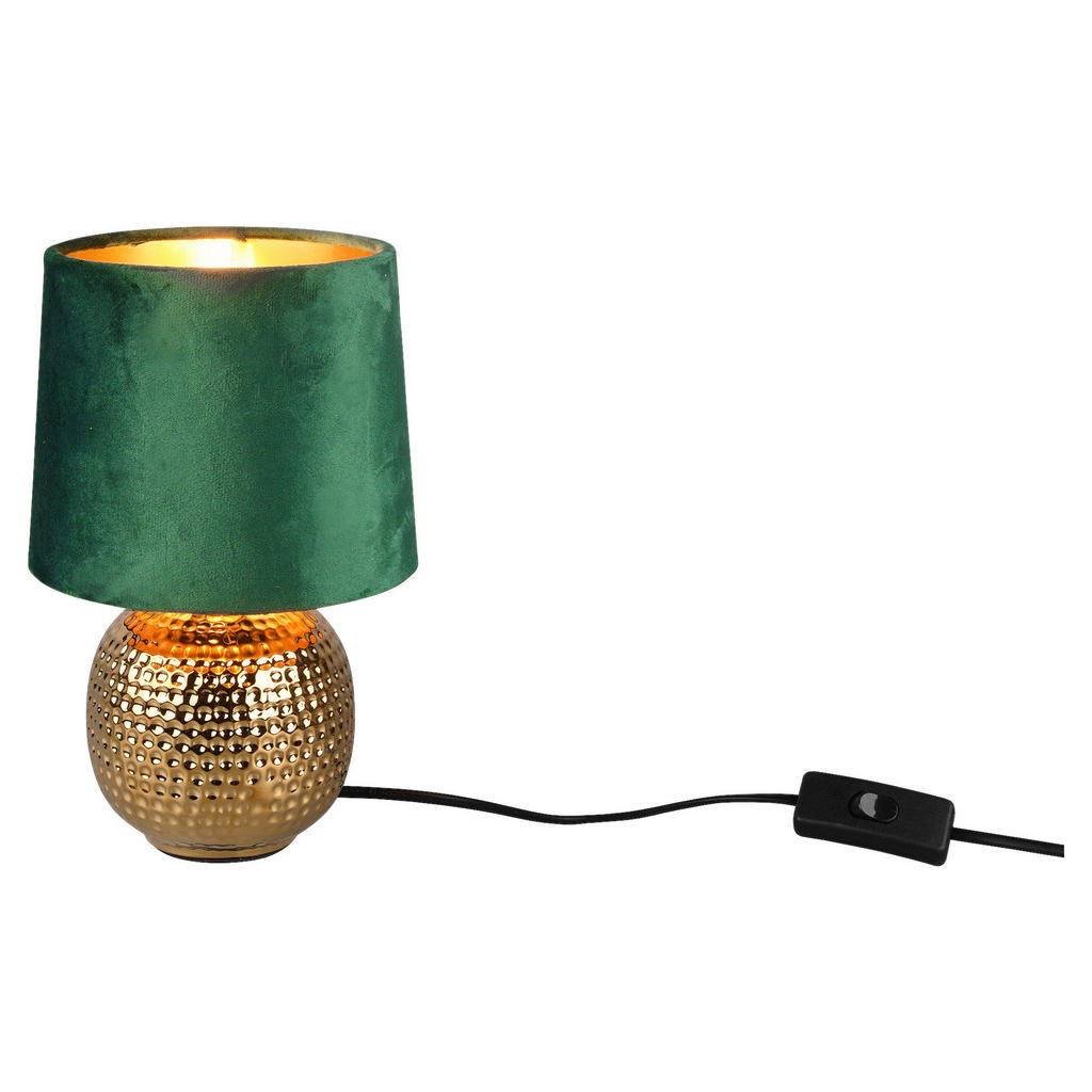 Thumbnail - P & B Tischleuchte, Grün, Gold, Textil, Keramik, 16 cm, Lampen & Leuchten, Innenbeleuchtung, Tischlampen, Tischlampen