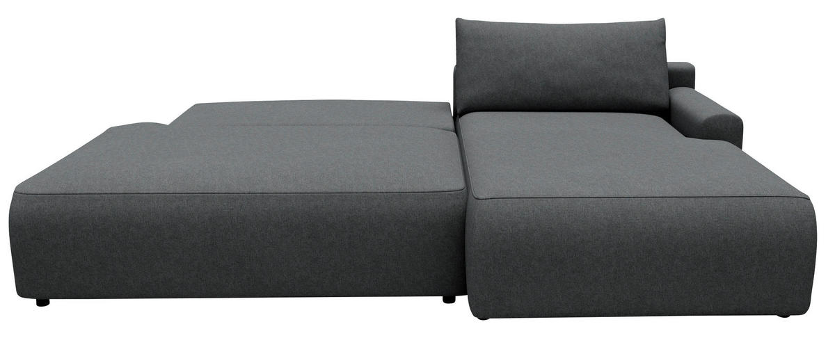 ECKSCHLAFSOFA in Struktur Graphitfarben  - Schwarz/Graphitfarben, Modern, Kunststoff/Textil (253/167cm) - Trendmanufaktur