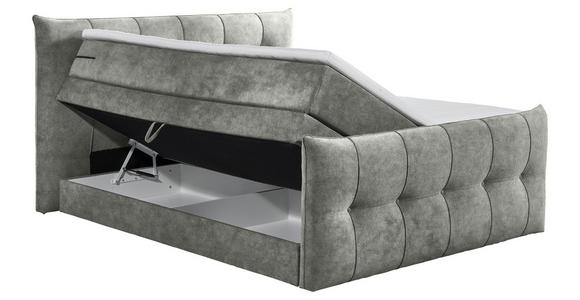 BOXSPRINGBETT 180/200 cm  in Grau  - Schwarz/Grau, KONVENTIONELL, Kunststoff/Textil (180/200cm) - Esposa