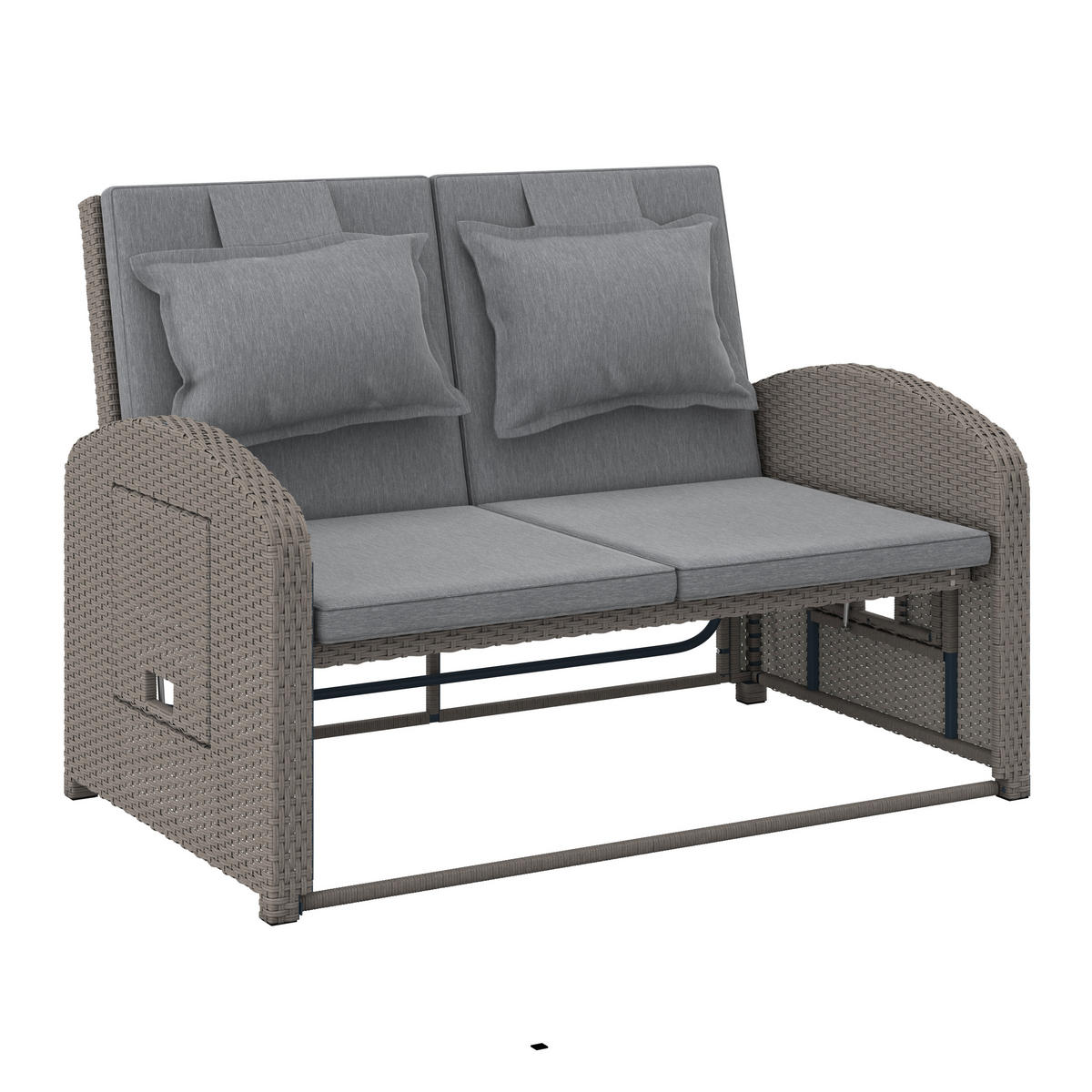 LOUNGESOFA 126/110/95/30,5/82/64 cm Stahl  - Grau, MODERN, Kunststoff/Textil (126/110/95/30,5/82/64cm) - Ambia Garden