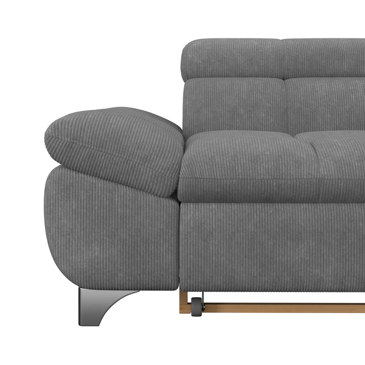 ECKSOFA Anthrazit Chenille  - Chromfarben/Anthrazit, KONVENTIONELL, Textil/Metall (312/234cm) - Livetastic