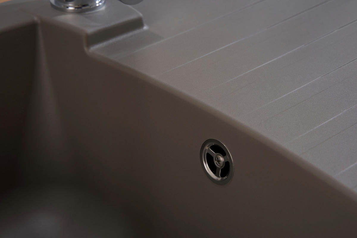 SPÜLE 1712BOSTON86X50G  - Grau, Trend, Glas/Kunststoff (86/20/50cm) - Respekta