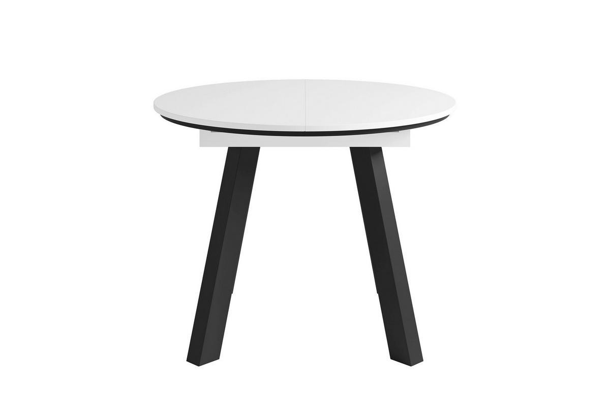 ESSTISCH 100/100/75,8 cm Nachbildung  Holzwerkstoff ausziehbar rund Weiß  - Schwarz/Weiß, MODERN, Holzwerkstoff (100/100/75,8cm) - MID.YOU