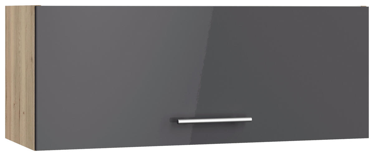 ECKKÜCHE 200/270 cm  in Anthrazit, Eichefarben  - Edelstahlfarben/Eichefarben, Basics, Holzwerkstoff/Metall (200/270cm) - Optifit