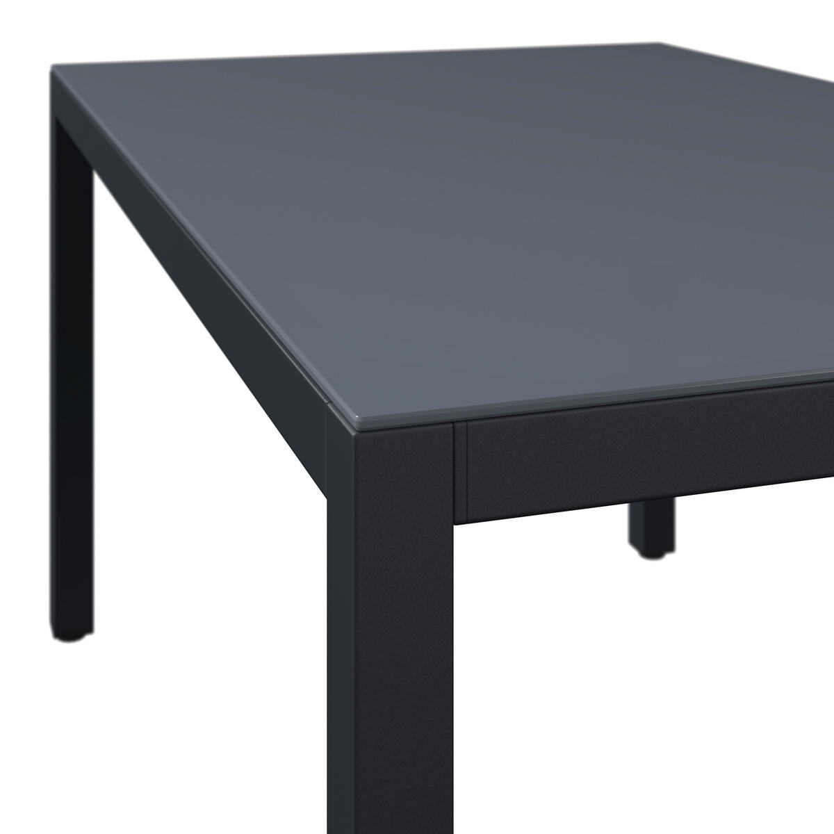 GARTENTISCH 150/75.5/90 cm Metall, Glas Dunkelgrau rechteckig  - Dunkelgrau, MODERN, Glas/Metall (150/75.5/90cm) - Ambia Garden