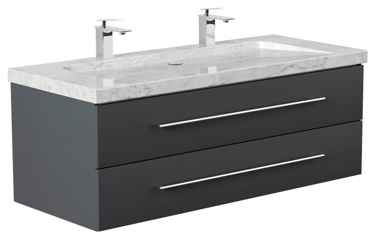 WASCHTISCHKOMBI 130 cm  - Graphitfarben, Basics, Holzwerkstoff/Stein (130cm) - MID.YOU