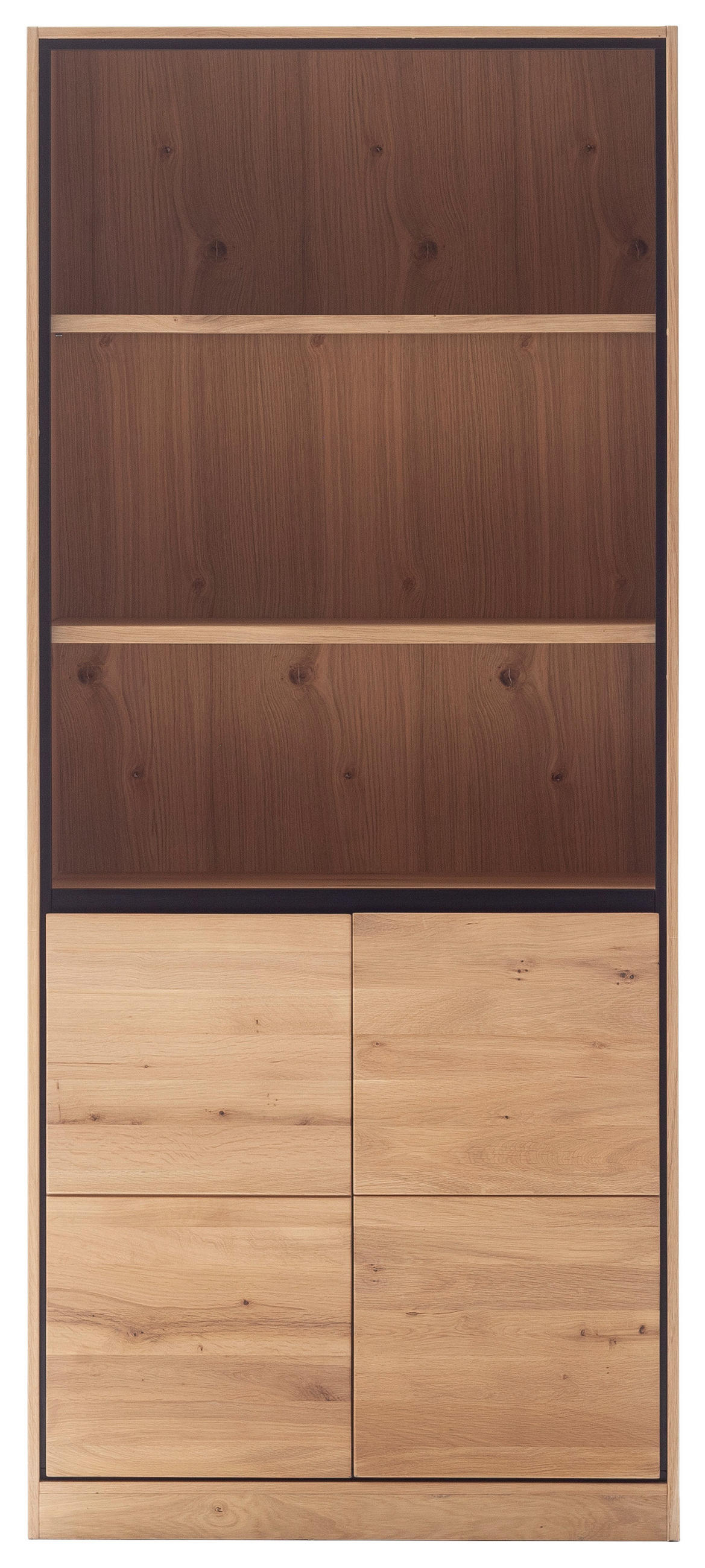 AKTENREGAL Asteiche furniert, massiv Eiche Bianco  - Eiche Bianco, KONVENTIONELL, Holz/Holzwerkstoff (86/198/40cm) - Linea Natura