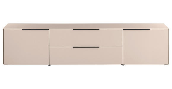 LOWBOARD  220/50/38 cm 1 Schublade(n) Beimöbel erhältlich, stehend  - Kaschmir/Schwarz, Design, Holzwerkstoff/Kunststoff (220/50/38cm) - Voleo