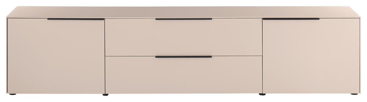 LOWBOARD  220/50/38 cm 1 Schublade(n) Beimöbel erhältlich, stehend  - Kaschmir/Schwarz, Design, Holzwerkstoff/Kunststoff (220/50/38cm) - Voleo