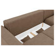 ECKSOFA in Lederlook Cappuccino  - Chromfarben/Cappuccino, KONVENTIONELL, Kunststoff/Textil (293/195cm) - Carryhome