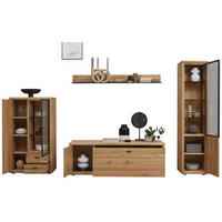 WOHNWAND  in Dunkelgrau, Wildeiche  324/202/45 cm  - Wildeiche/Dunkelgrau, Design, Glas/Holz (324/202/45cm) - Valnatura