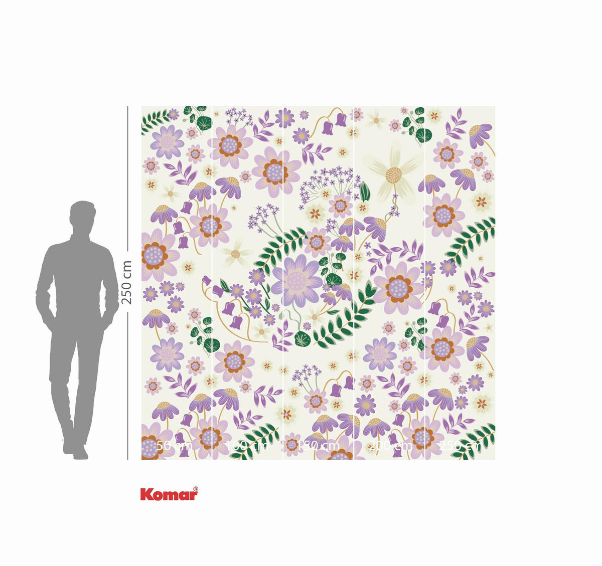FOTOTAPETE MINNIE MOUSE GARDENING CLUB  - Lila/Naturfarben, Design, Textil (250/250cm) - Disney