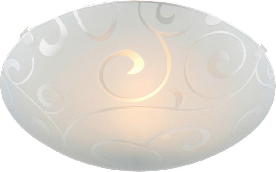 PLAFONJERA  - bela/opal, Osnovno, staklo/metal (20/8cm)