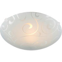 PLAFONJERA  - bela/opal, Osnovno, staklo/metal (20/8cm)