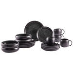 KOMBISERVICE Faro Black 16-teilig - Schwarz, Design, Keramik - Novel