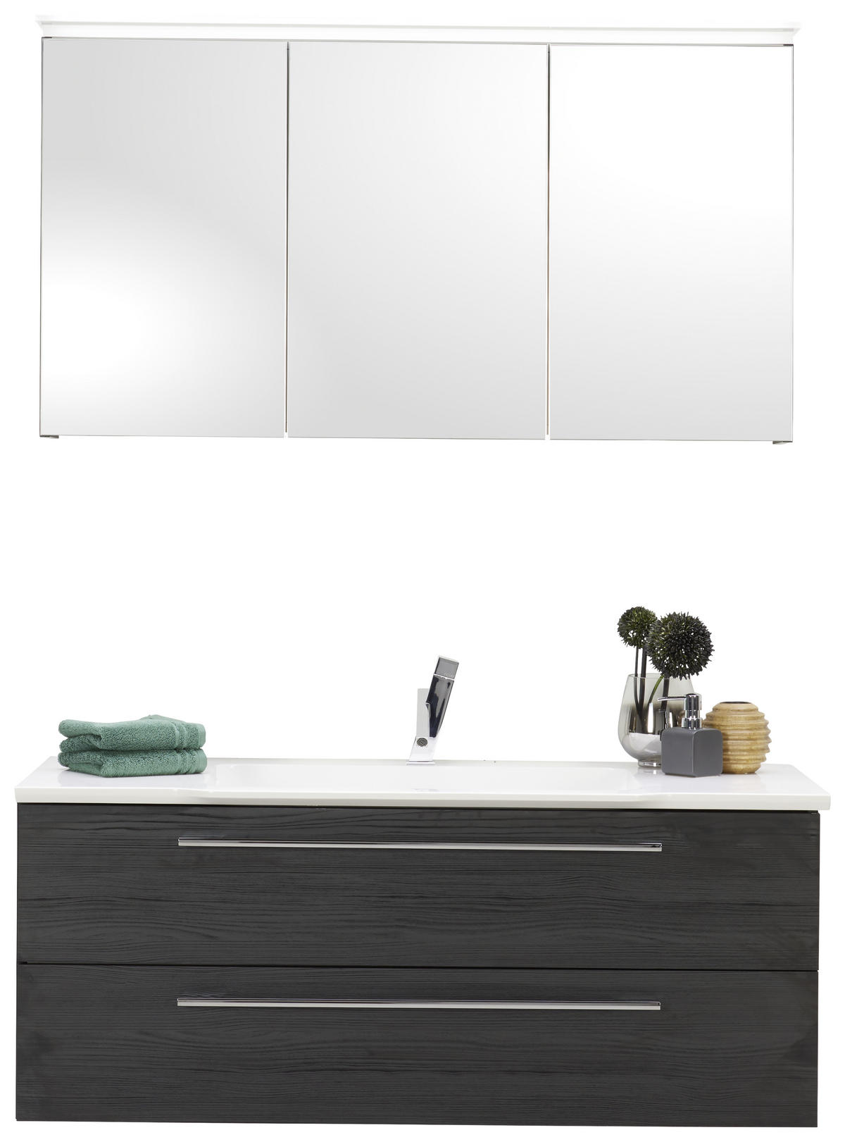 BADRUM 120 cm  - vit/svart, Design, trämaterial/sten (120cm)
