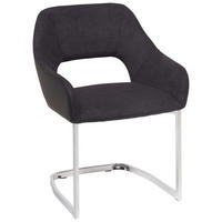 STOLICA  crna, boje kroma, tamno siva  metal, tekstil      - tamno siva/boje kroma, Design, metal/tekstil (59/79/60cm) - Ti'me