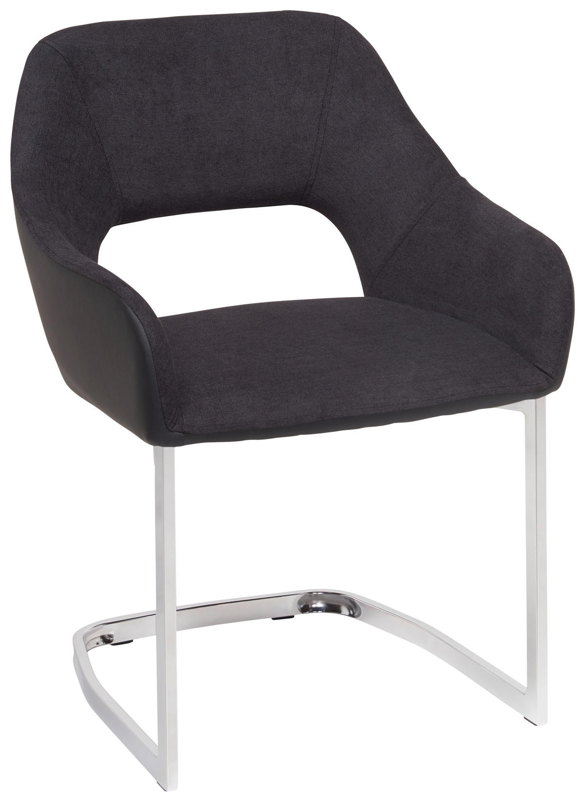 STOLICA  crna, boje kroma, tamno siva  metal, tekstil      - tamno siva/boje kroma, Design, metal/tekstil (59/79/60cm) - Ti'me