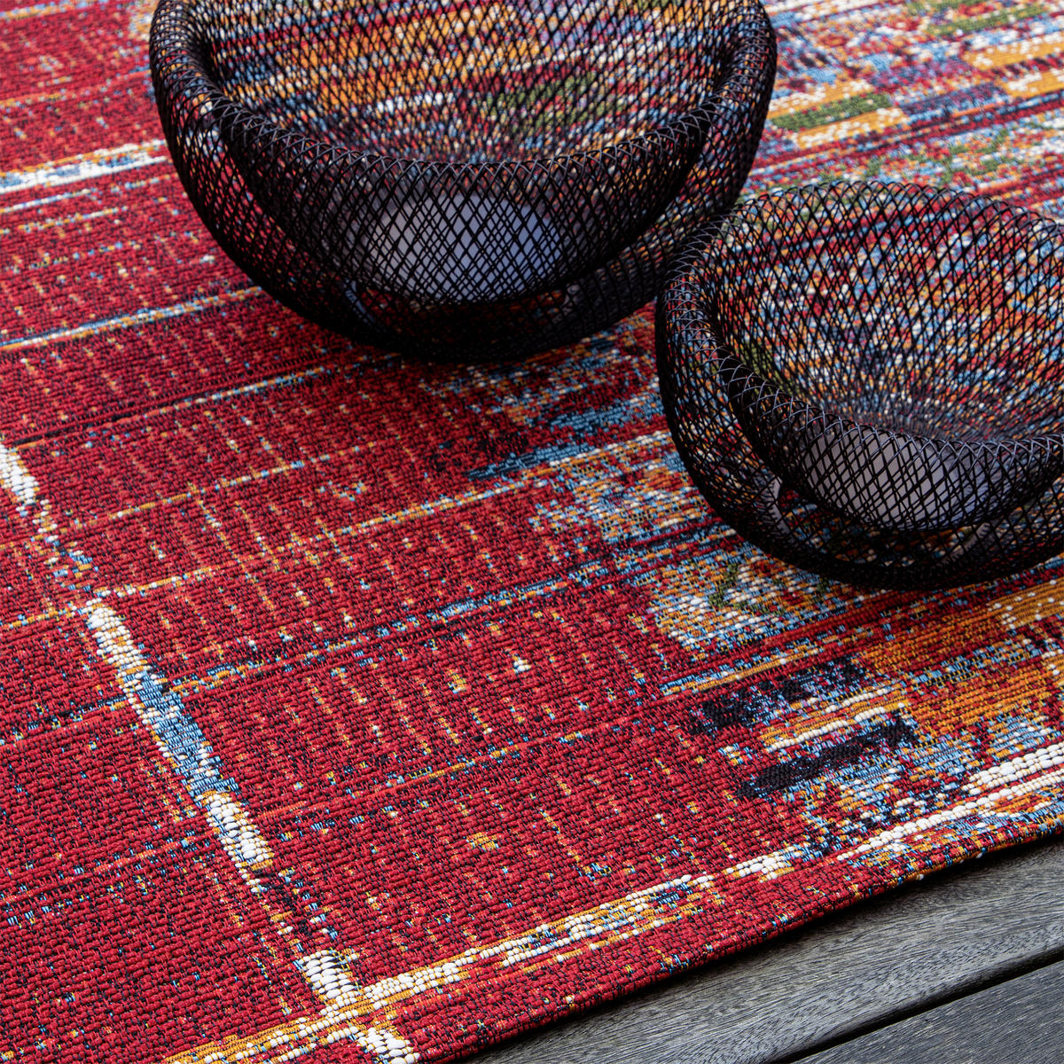 COVOR PENTRU EXTERIOR   - multicolor/roșu, Design, textil (80/150cm) - Novel
