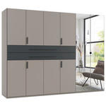 KLEIDERSCHRANK  in Graphitfarben, Grau, Sahara  - Graphitfarben/Grau, Design, Glas/Holzwerkstoff (270/208/65cm) - Carryhome