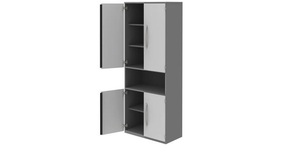 AKTENSCHRANK Anthrazit, Hellgrau - Anthrazit/Hellgrau, KONVENTIONELL, Holzwerkstoff (80/217,4/43cm) - Moderano