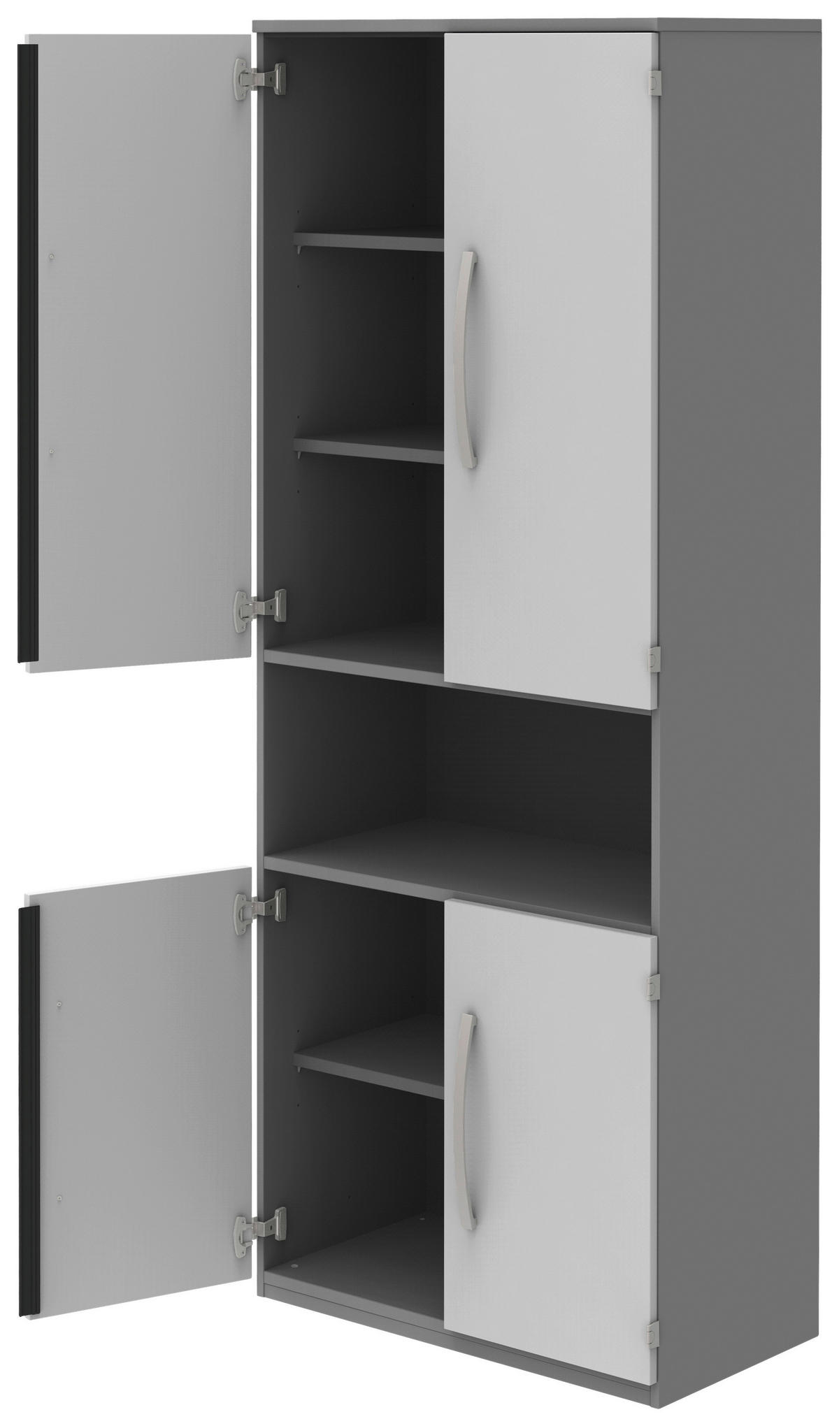 AKTENSCHRANK 80/217,4/43 cm  - Anthrazit/Hellgrau, KONVENTIONELL, Holzwerkstoff (80/217,4/43cm) - Moderano