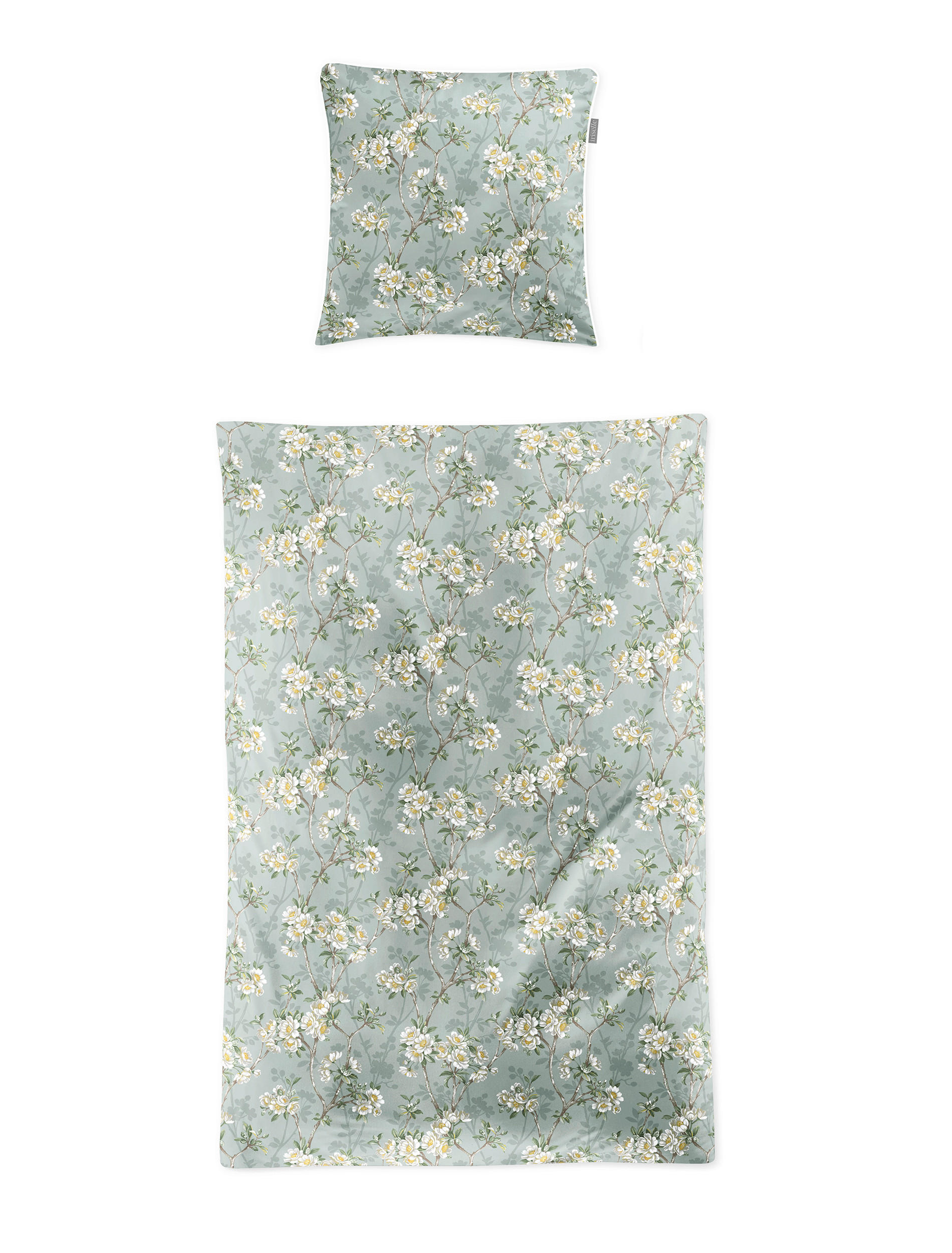 BETTWÄSCHE 2-teilig Makosatin 135/200 cm  - Jadegrün, KONVENTIONELL, Textil (135/200cm) - Irisette