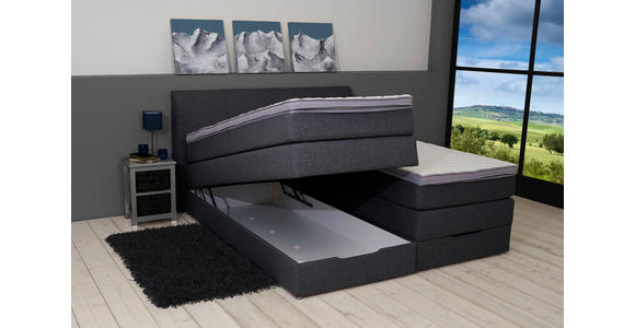 BOXSPRINGBETT 180/200 cm  in Anthrazit  - Anthrazit, KONVENTIONELL, Textil (180/200cm) - Carryhome