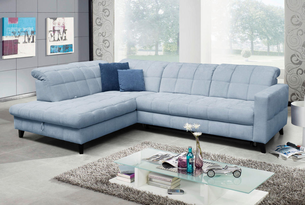 SAROKKANAPÉ textil kék  - fekete/kék, Design, textil/fa (216/297cm) - Xora