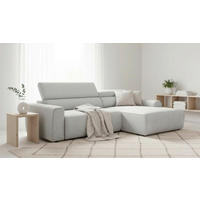 ECKSOFA  Chenille Beige  - Beige/Schwarz, Design, Kunststoff/Textil (258/160cm) - Livetastic