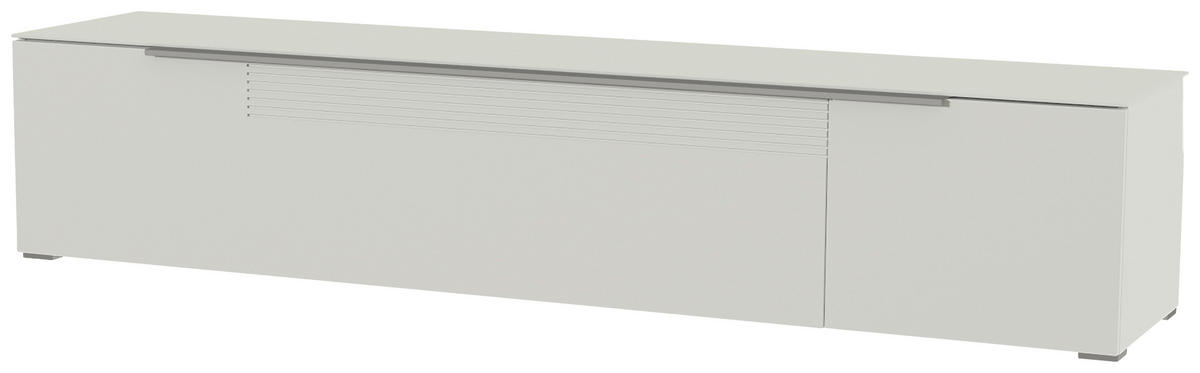 LOWBOARD Weiss, Alufarben  210/43/45 cm  - Weiss/Alufarben, Design, Glas/Holzwerkstoff (210/43/45cm) - Moderano