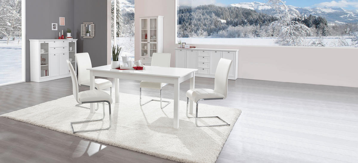 SIDEBOARD  in 200/90/40 cm  - Silberfarben/Weiß, LIFESTYLE, Holzwerkstoff/Metall (200/90/40cm) - Carryhome