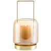 LATERNE - Goldfarben, Design, Glas/Metall (12/22cm) - Ambia Home