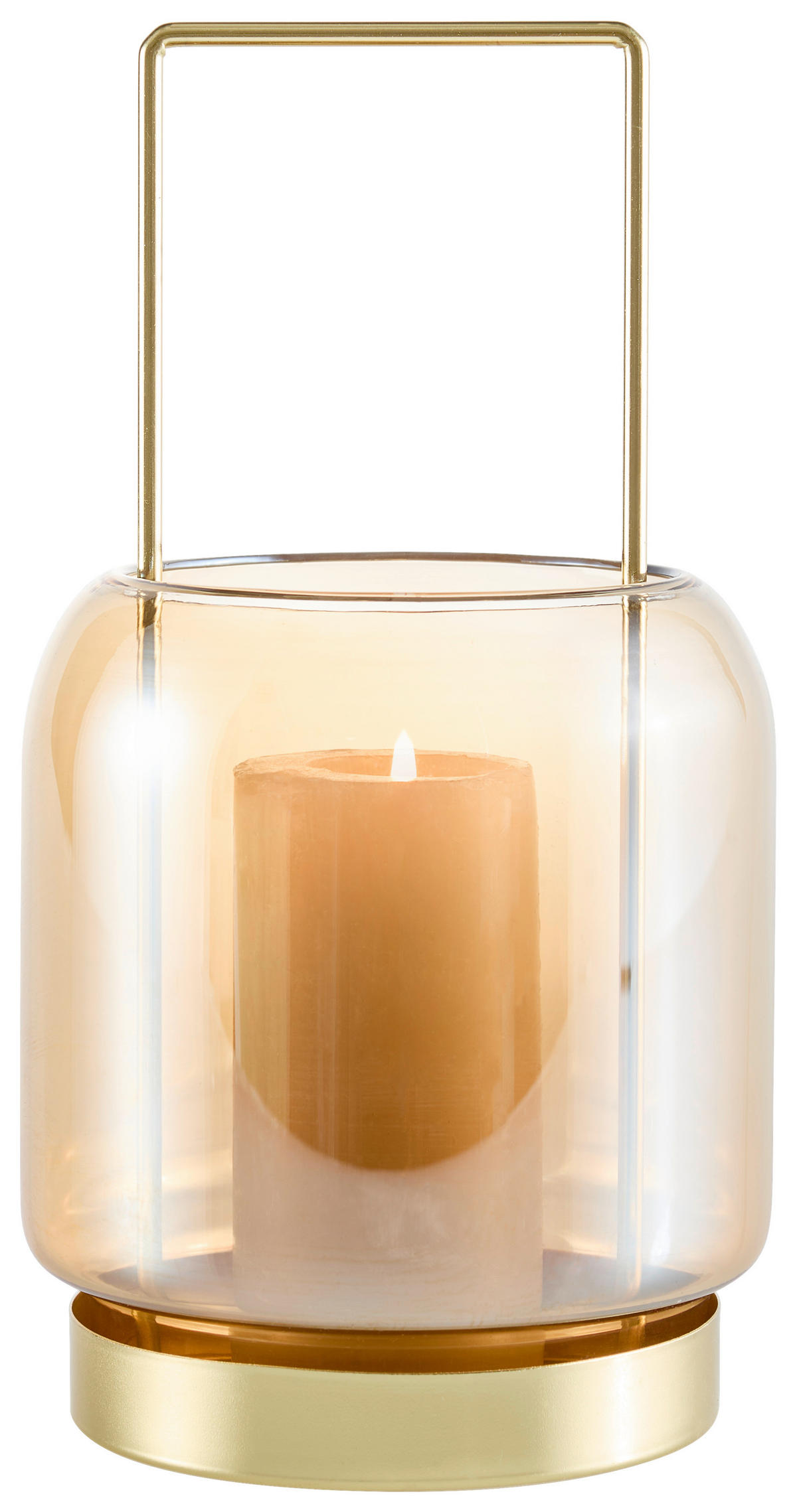 LATERNE - Goldfarben, Design, Glas/Metall (12/22cm) - Ambia Home