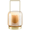 LATERNE - Goldfarben, Design, Glas/Metall (12/22cm) - Ambia Home