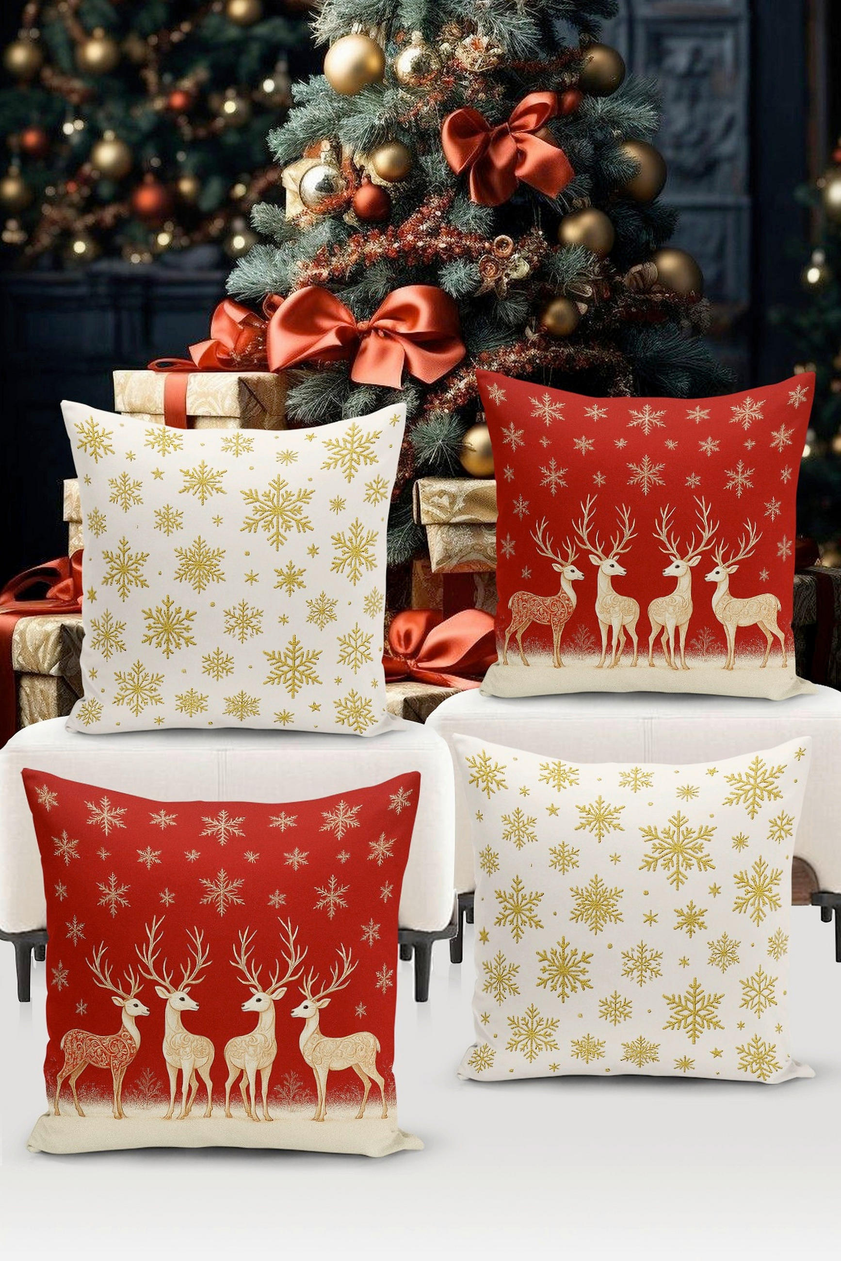KISSENBEZUG-SET Artfchrst4-63 43/43 cm  - Multicolor, Basics, Textil (43/43cm) - X-Mas