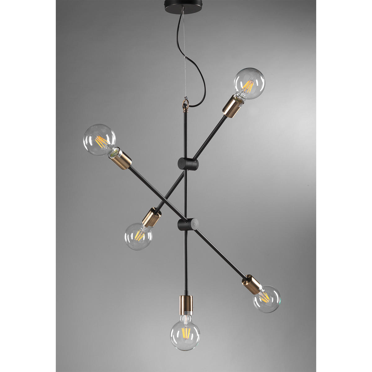 HÄNGELEUCHTE 96/80/125 cm  - Goldfarben/Schwarz, Design, Metall (96/80/125cm)