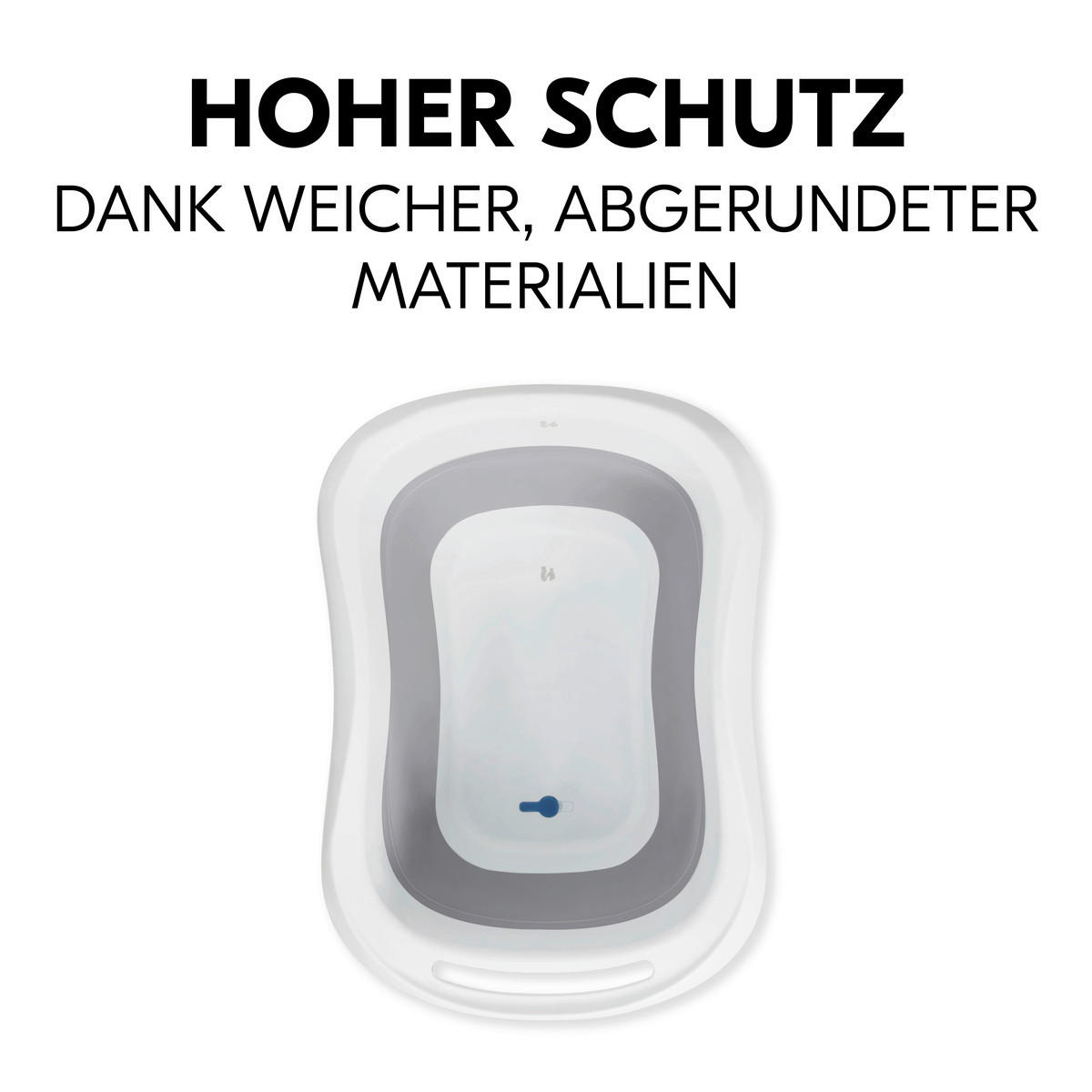 BABYBADEWANNE Wash N Fold  - Hellgrau/Weiß, Basics, Kunststoff (56/44/78cm) - Hauck