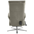 RELAXSESSEL in Leder Hellgrau  - Edelstahlfarben/Hellgrau, Design, Leder/Metall (70/124/85cm) - Cantus