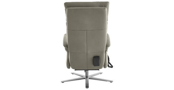 RELAXSESSEL in Leder Hellgrau - Edelstahlfarben/Hellgrau, Design, Leder/Metall (70/124/85cm) - Cantus
