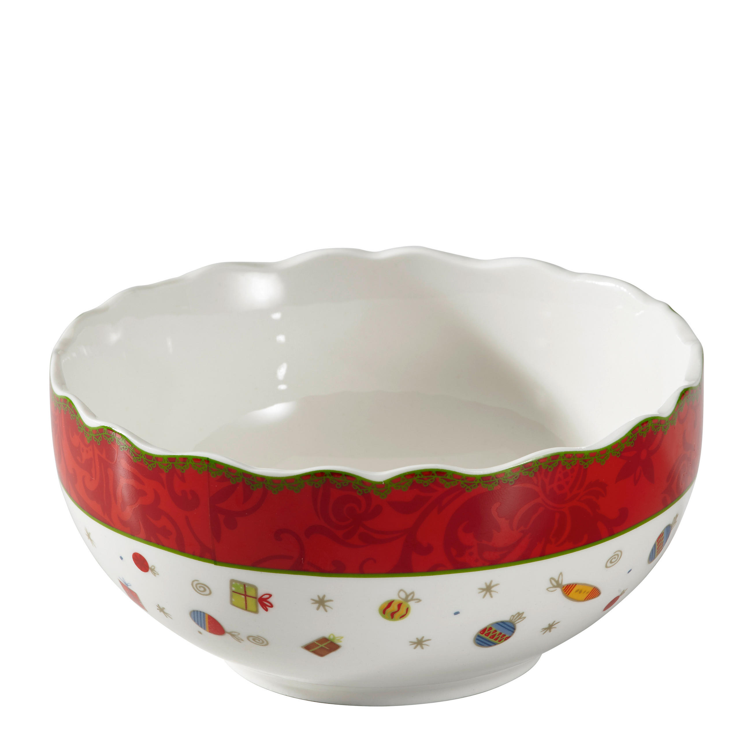 SKODELICA ZA KOSMIČE CHRISTMAS   keramika  14 cm        - rdeča/večbarvno, Konvencionalno, keramika (14cm) - X-Mas