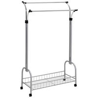 GURULÓS RUHAÁLLVÁNY alumínium színű, króm 100/195/40 cm   - króm/alumínium színű, Basics, műanyag/fém (100/195/40cm) - Xora